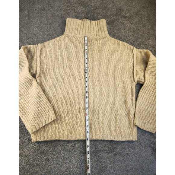 Universal Thread Womens Beige Knit Pullover Sweater With Half-Zip & High Collar - Picture 10 of 10